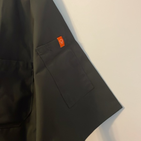 Happy Chef Signature Coat Lightweight Chef Coat Black size S Style #505 - Picture 6 of 14